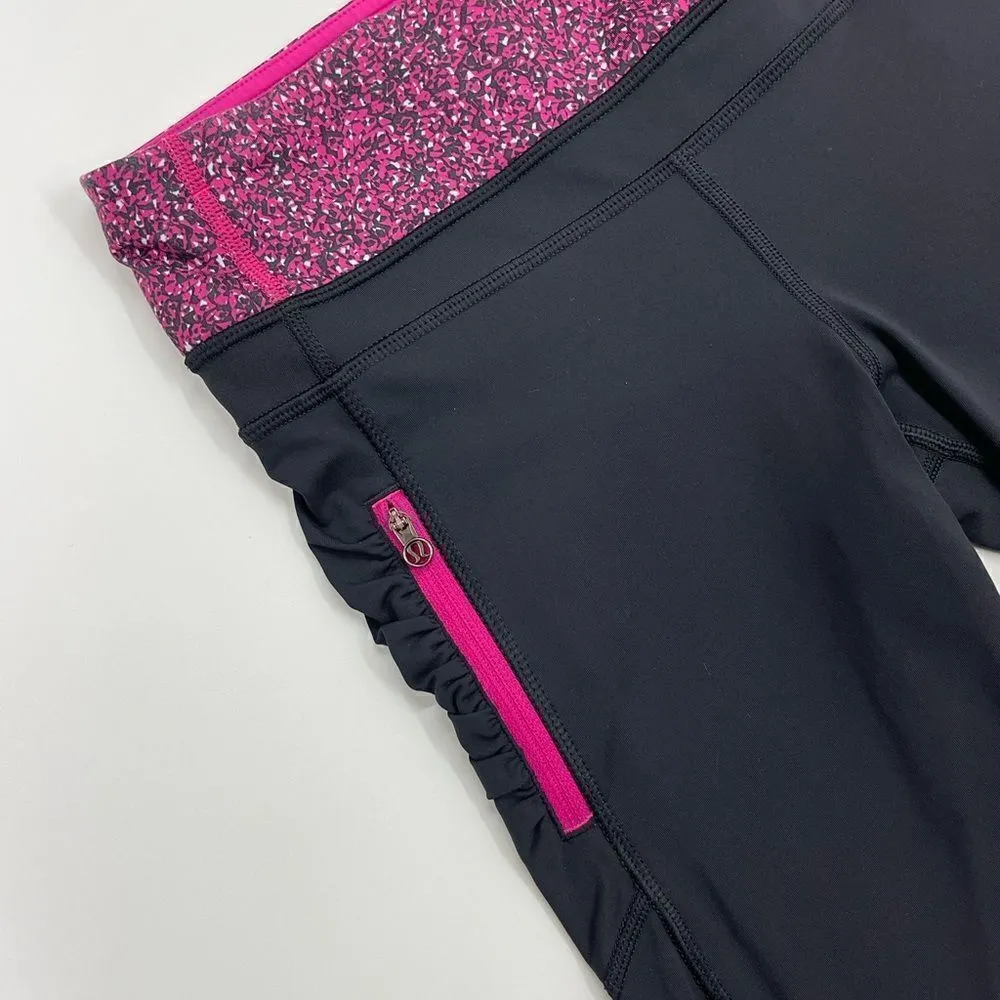 Lululemon Passion Crop III Black Flashback Static Caspian Jeweled Magenta - 4 - Image 13