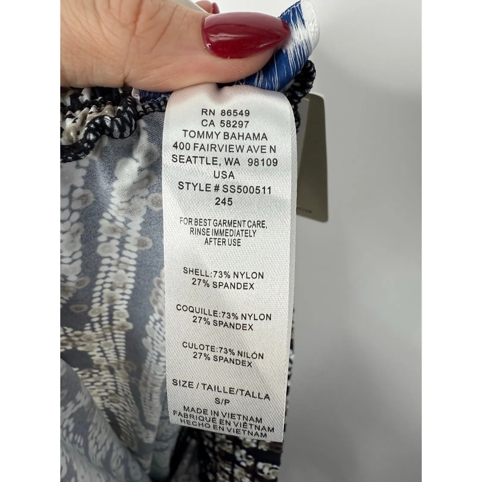 NEW Tommy Bahama Playa Brava Beach Pants Black White Print UPF 50 Size S - Image 10