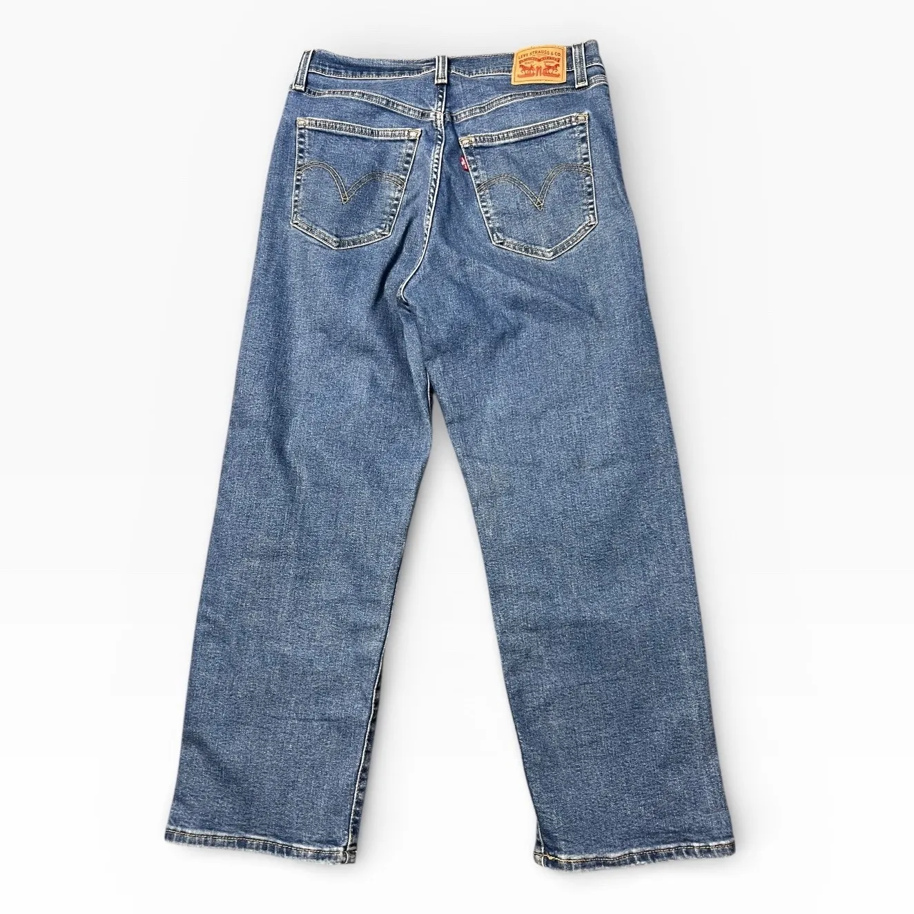 Levi's Ribcage Straight Ankle Jeans Button Fly Womens 30x27 Mom Relaxed Baggy - Image 2