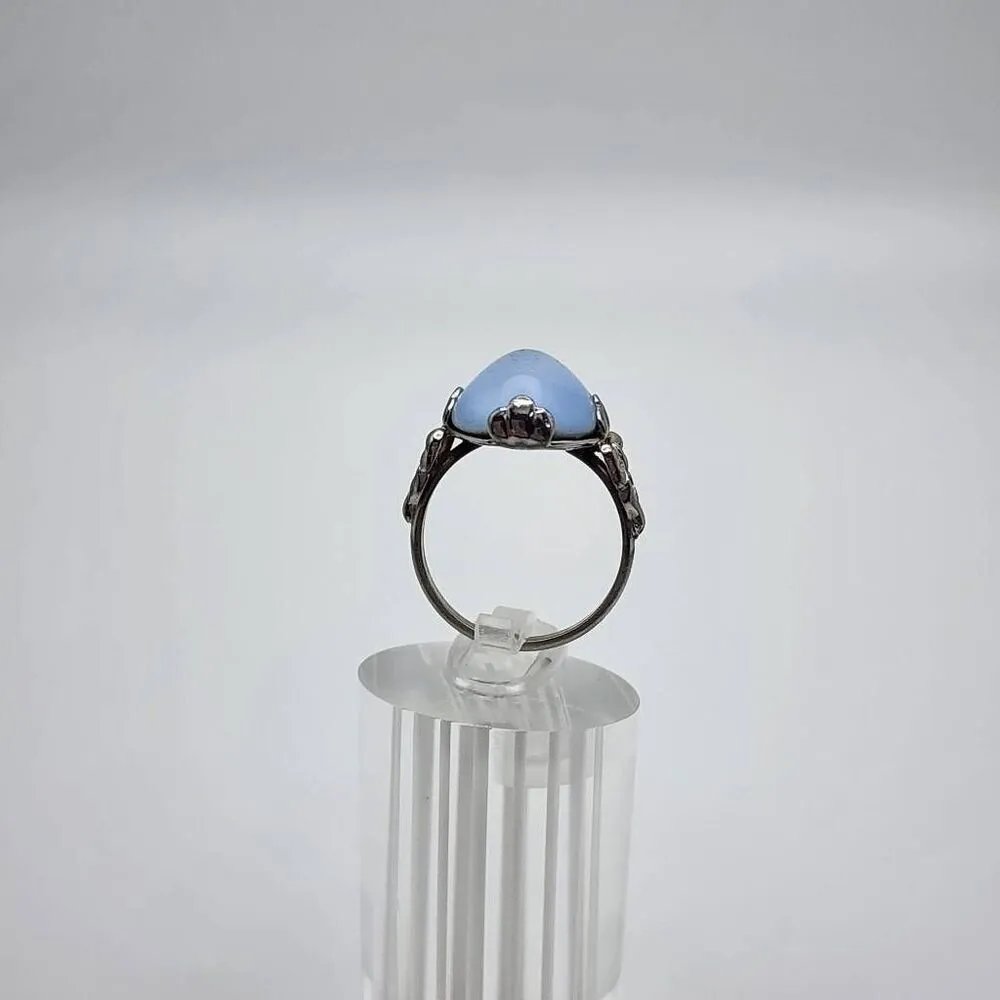 Vintage Avon Silver Tone & Blue Ring (7) Silver - Image 5