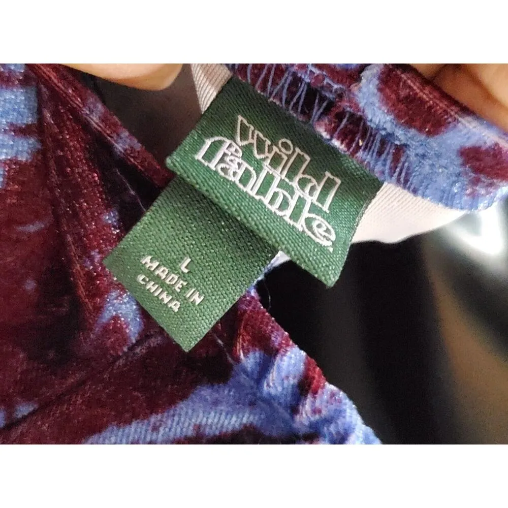 Wild Fable Purple Blue Velvet Ruched Square Neck Long Sleeve Short Dress Large - Image 5