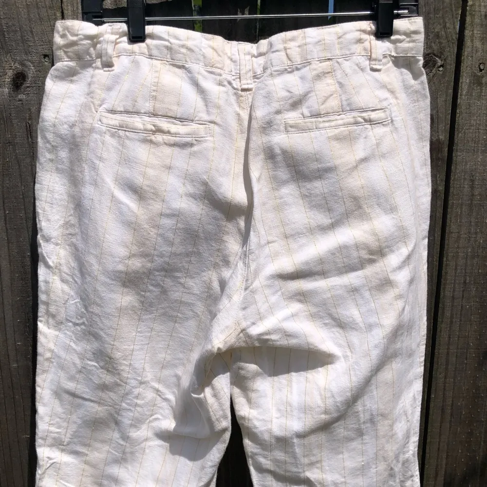 Gap Linen Gold Stripe Girlfriend Chinos 8 - Image 6