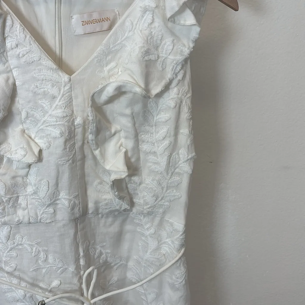 Zimmermann Cream Romper Jumpsuit with Lace Detailing 2 - Image 4