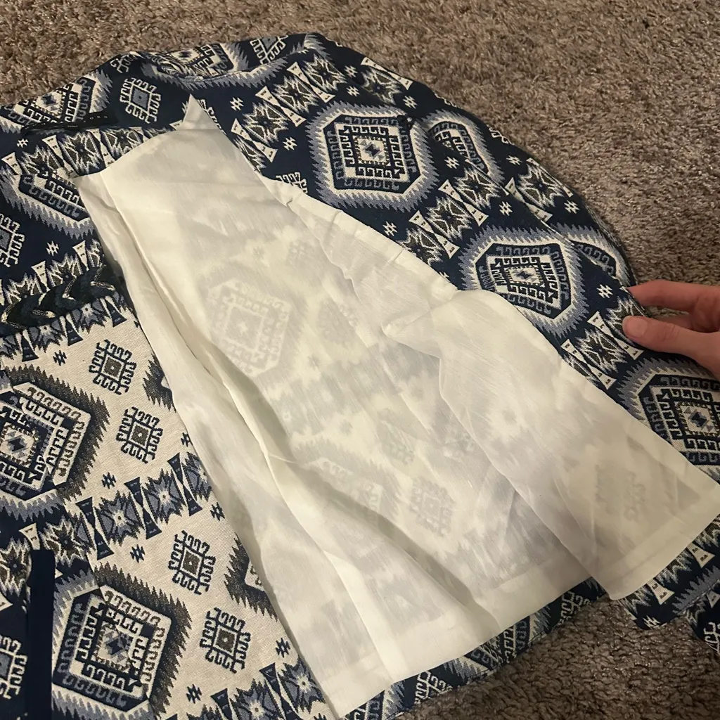 Endless Rose Navy and White Patterned Jacket - Image 6