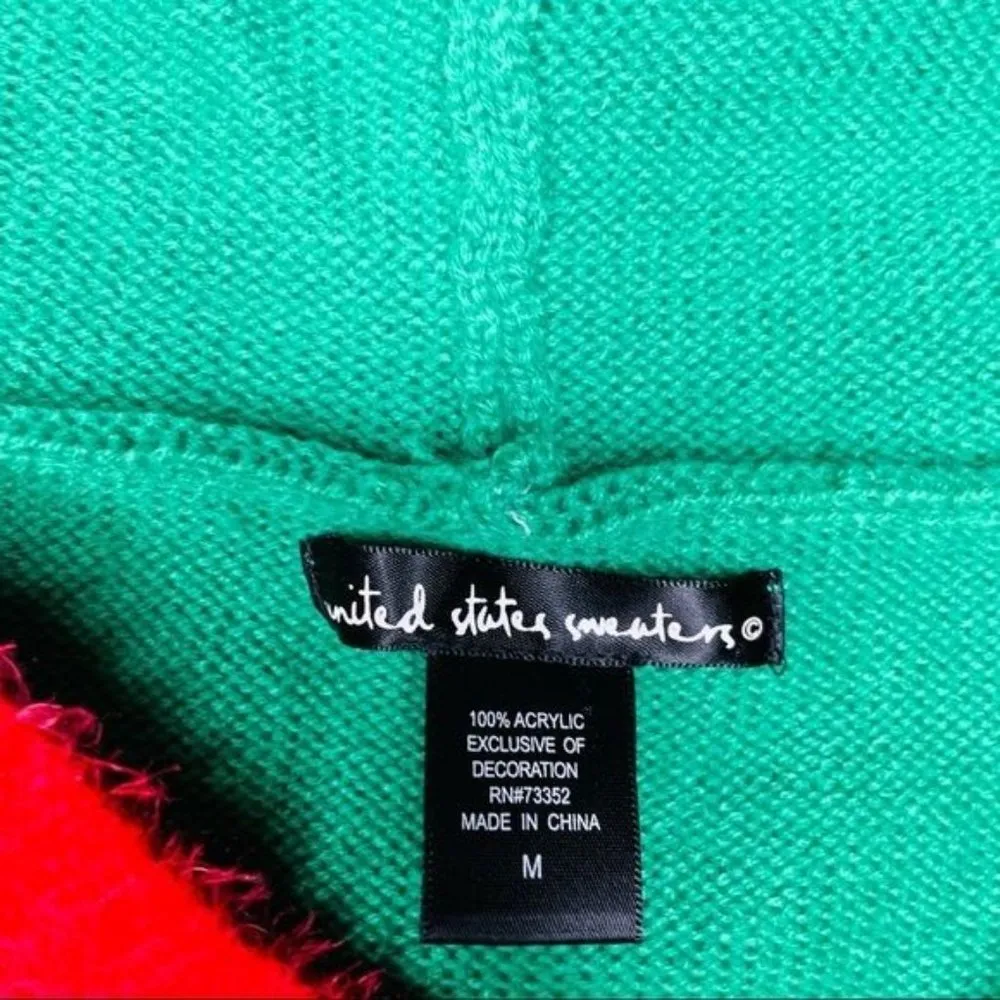 United States sweaters elf hooded poncho with jingle bells size medium oversized - Image 4