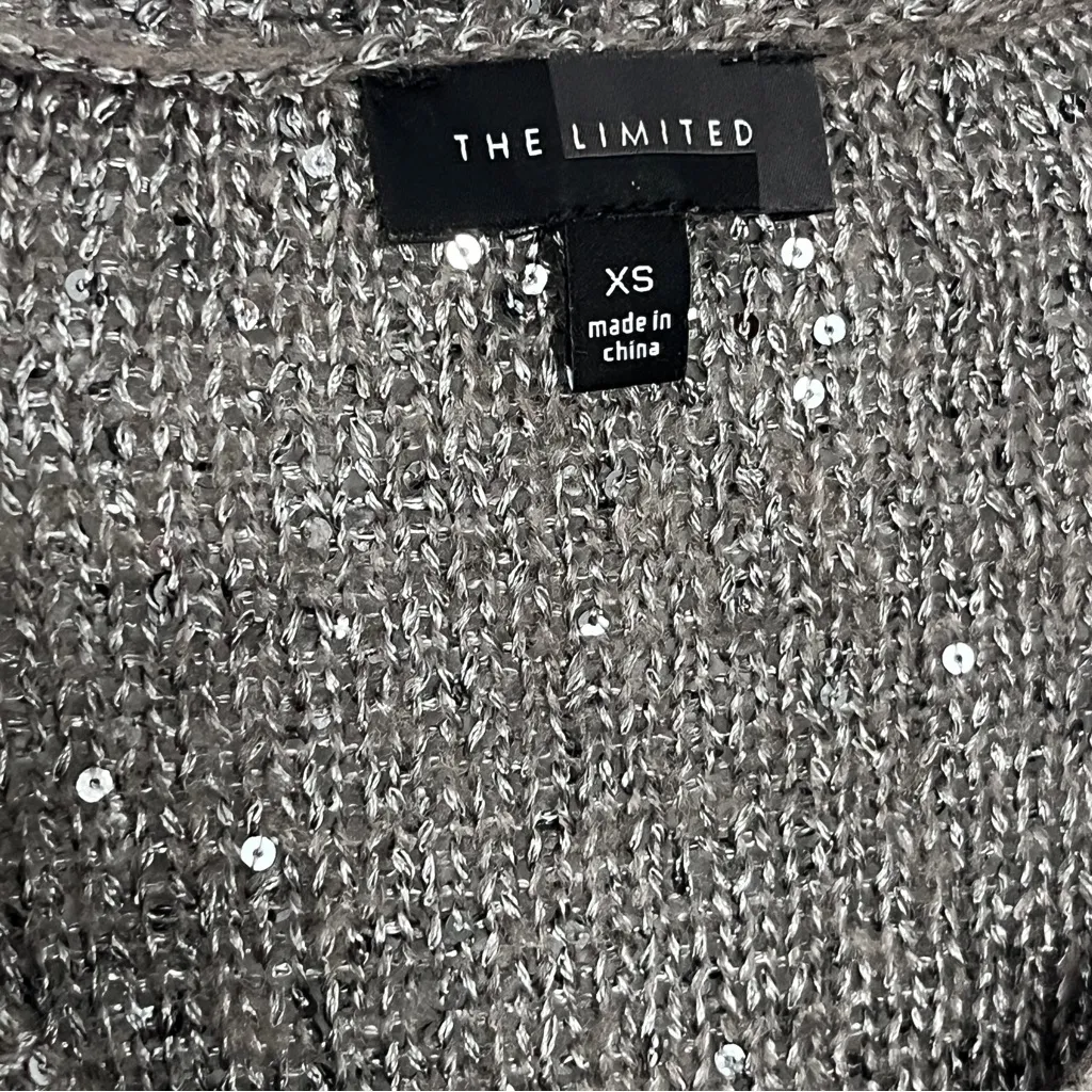 The Limited Glittering Silver V-Neck Sweater - Image 5