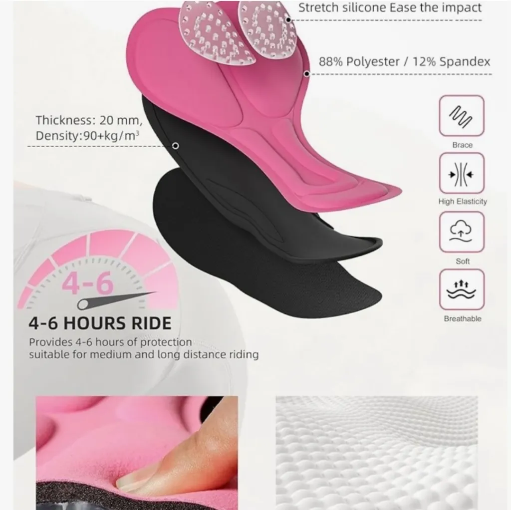 Bikewa Women's 4D Padded Bike Capris Cycling‎ Size M New Black Size M - Image 11