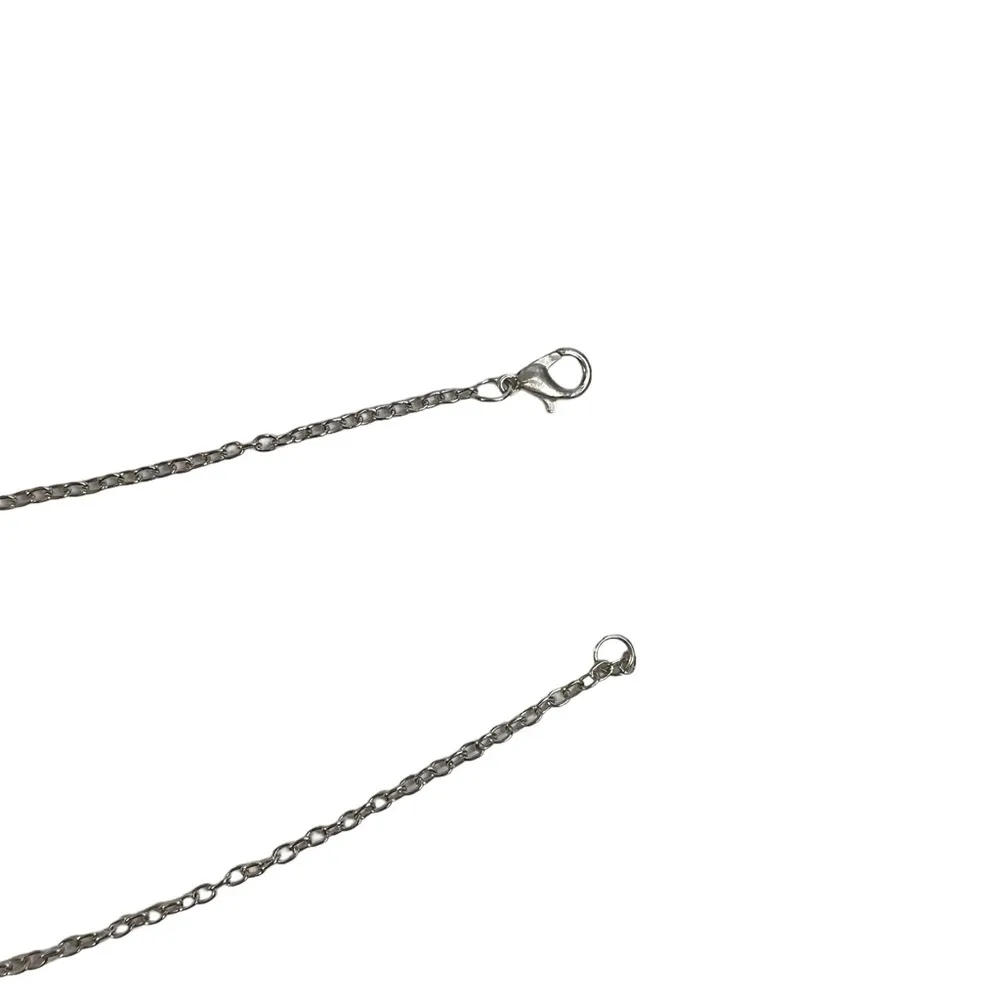 NWOT Silver Tone Double Dolphin Teal Rhinestone Cable Chain Necklace Blue - Image 5