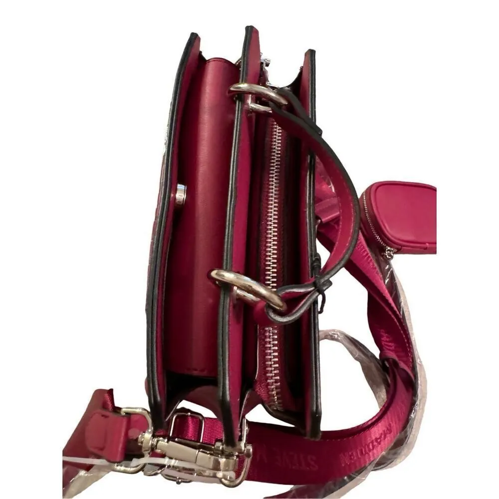 NEW Steve Madden Bevelynn Cranberry Satchel Small Purse with Zip Pouch - Image 7