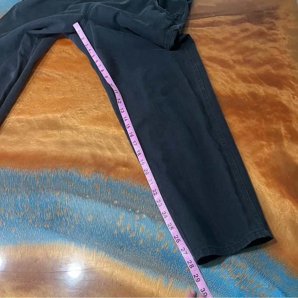 Vintage Disney Catalog Black Denim Overalls Mickey animal print size medium - Image 11