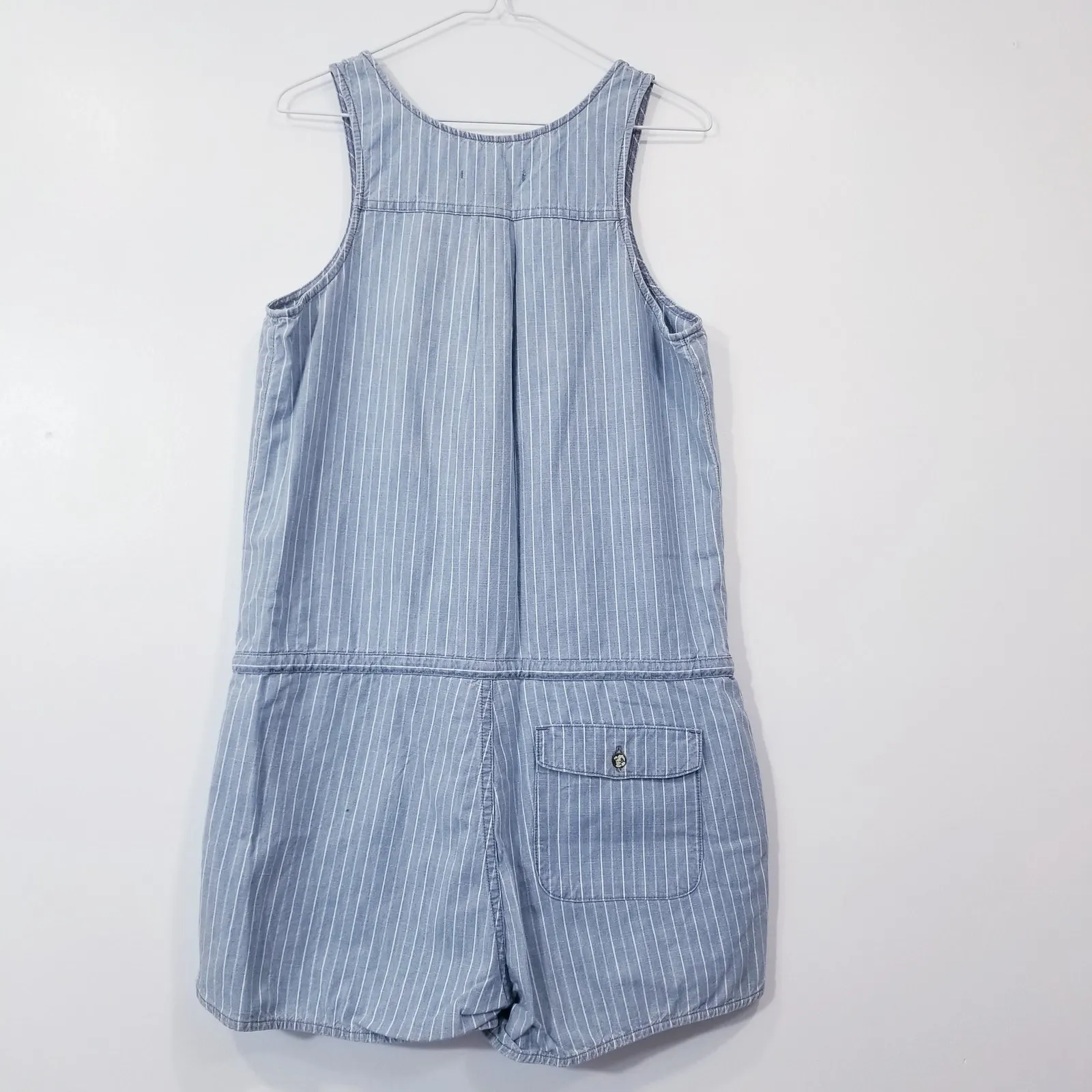 Levi's Striped Women size Medium 100% Cotton Denim Romper - Image 2