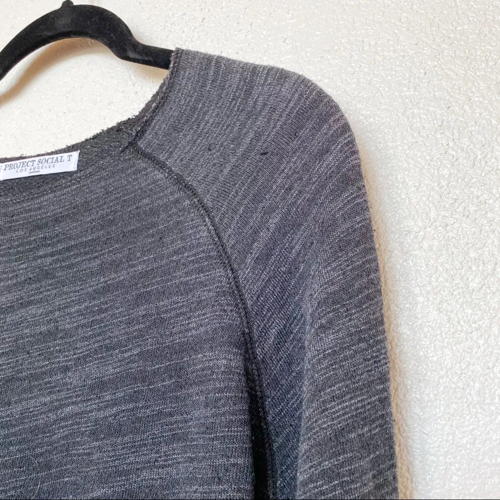 Project Social T Wide Neck Dark Heather Pullover Size Medium - Image 2