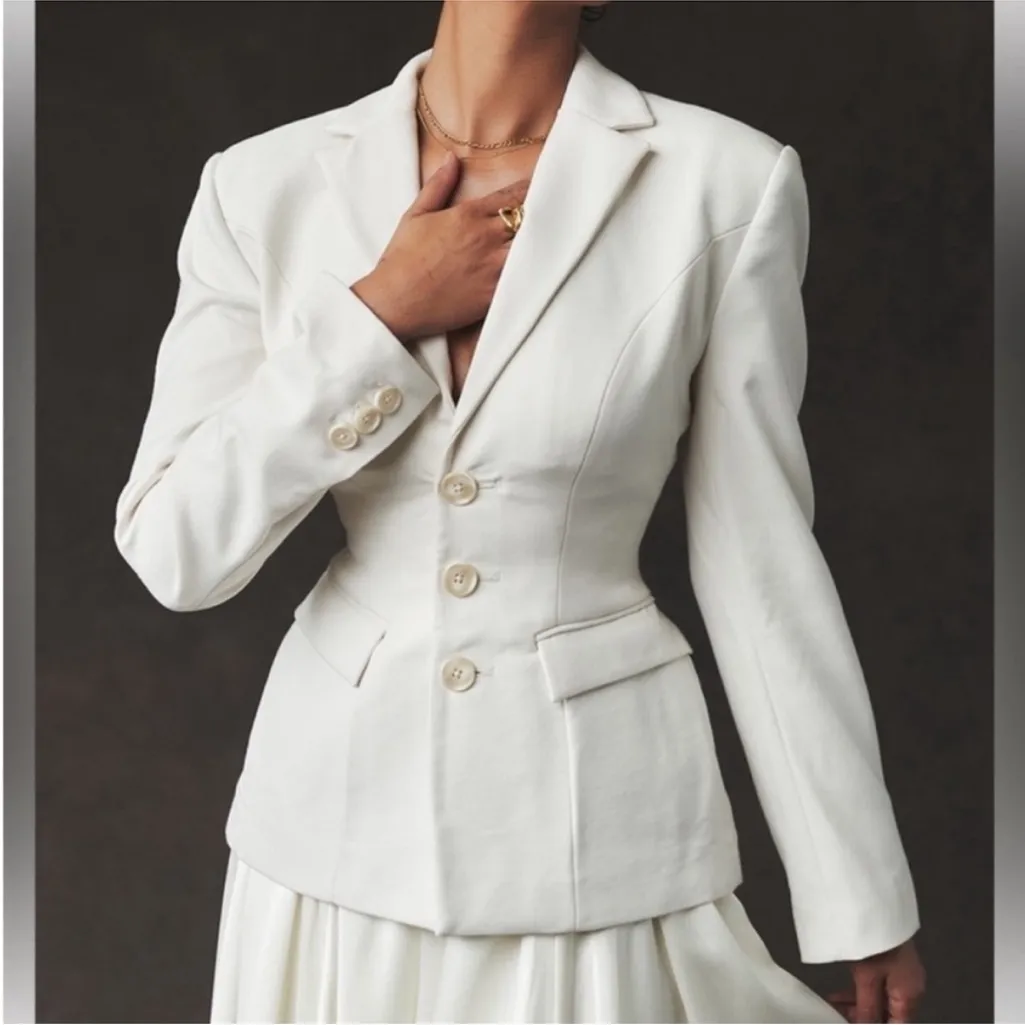 HOUSE OF CB 'Sariah' Ivory Contour Tailored Blazer NWOT size‎ XL - Image 4