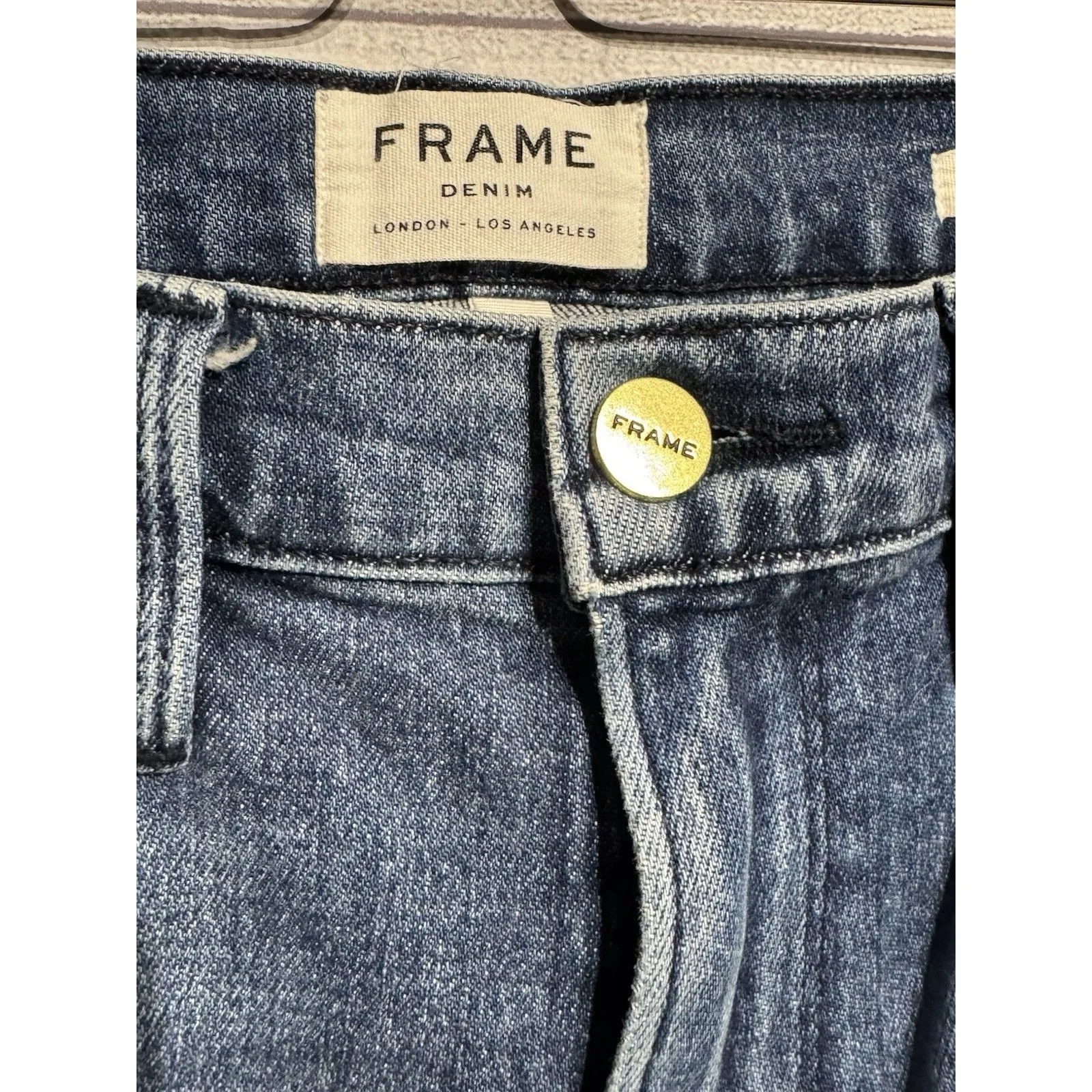 Frame  Women's Silver Washed Le High Straight Jeans Size 25 - Image 7