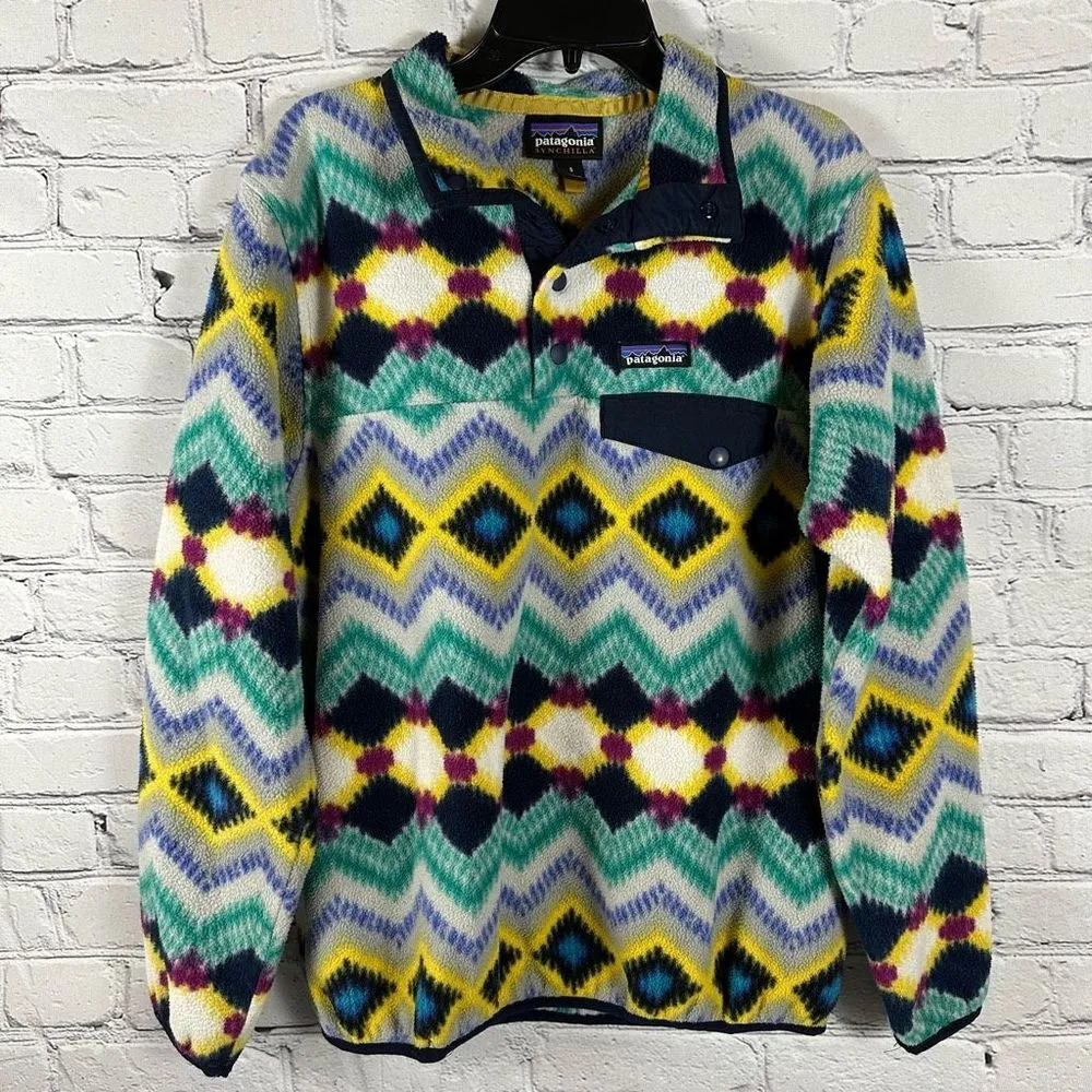 Synchilla T-Snap Pullover Timber Twist Aztec Print Lightweight Navy S - Image 2