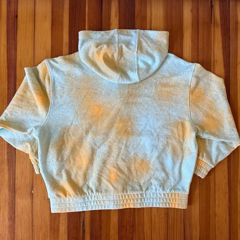 Adidas NWT All Oversize Printed Full Zip Hoodie in Almost Blue/Hazy Orange Size - Image 4