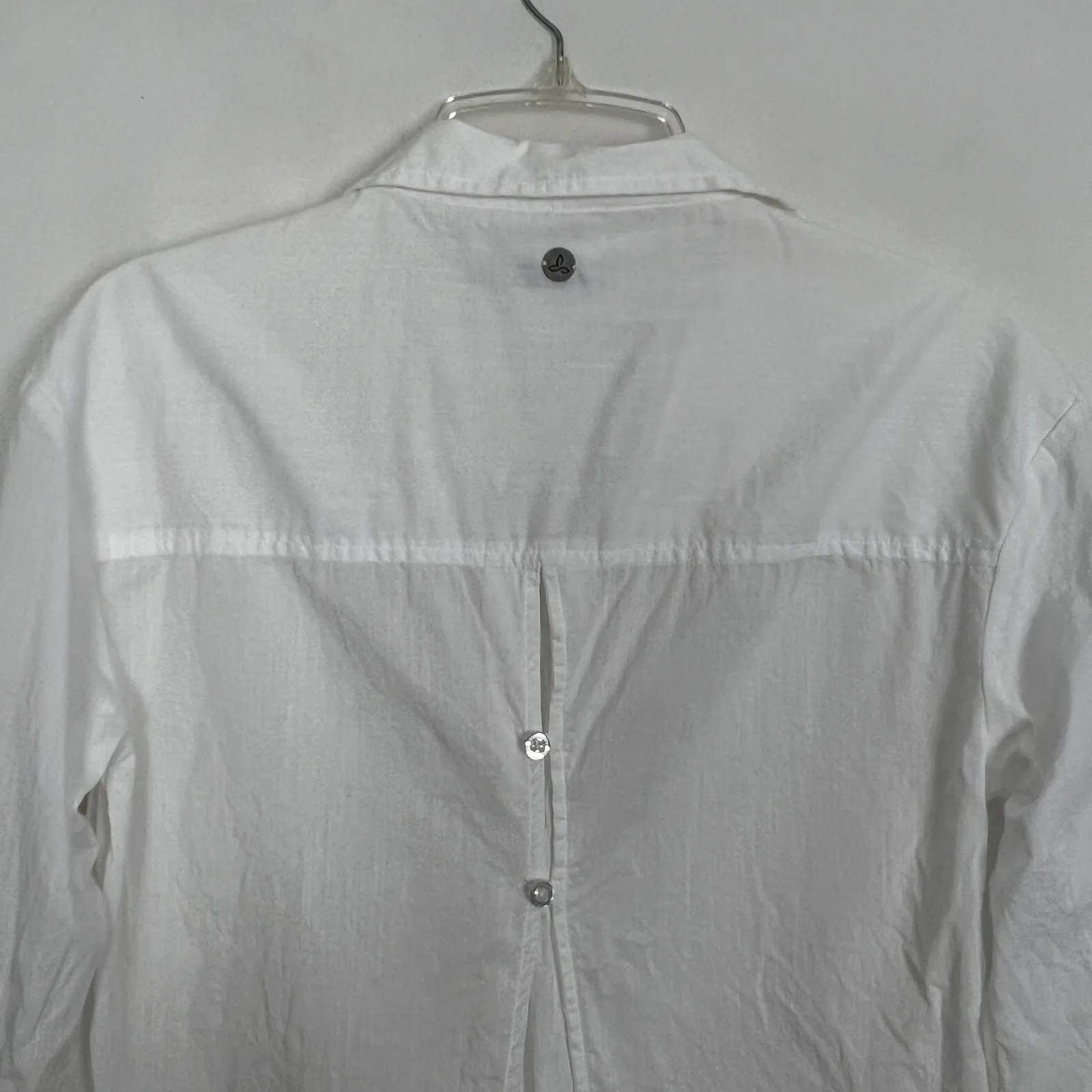 prAna Women's White Tunic Shirt XS 3/4 Sleeves Organic Cotton Natural Breathable - Image 7