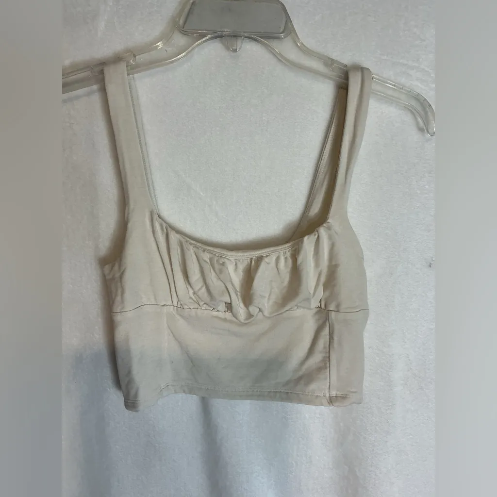 Wilfred Cream Square Neck Crop Top A0259 - Image 2