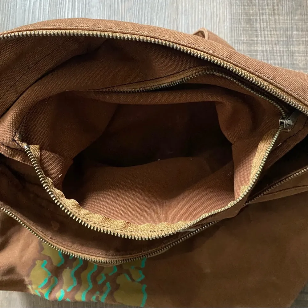 Vintage Y2K Marc Jacobs Brown & Green Canvas Tote Bag - Image 6