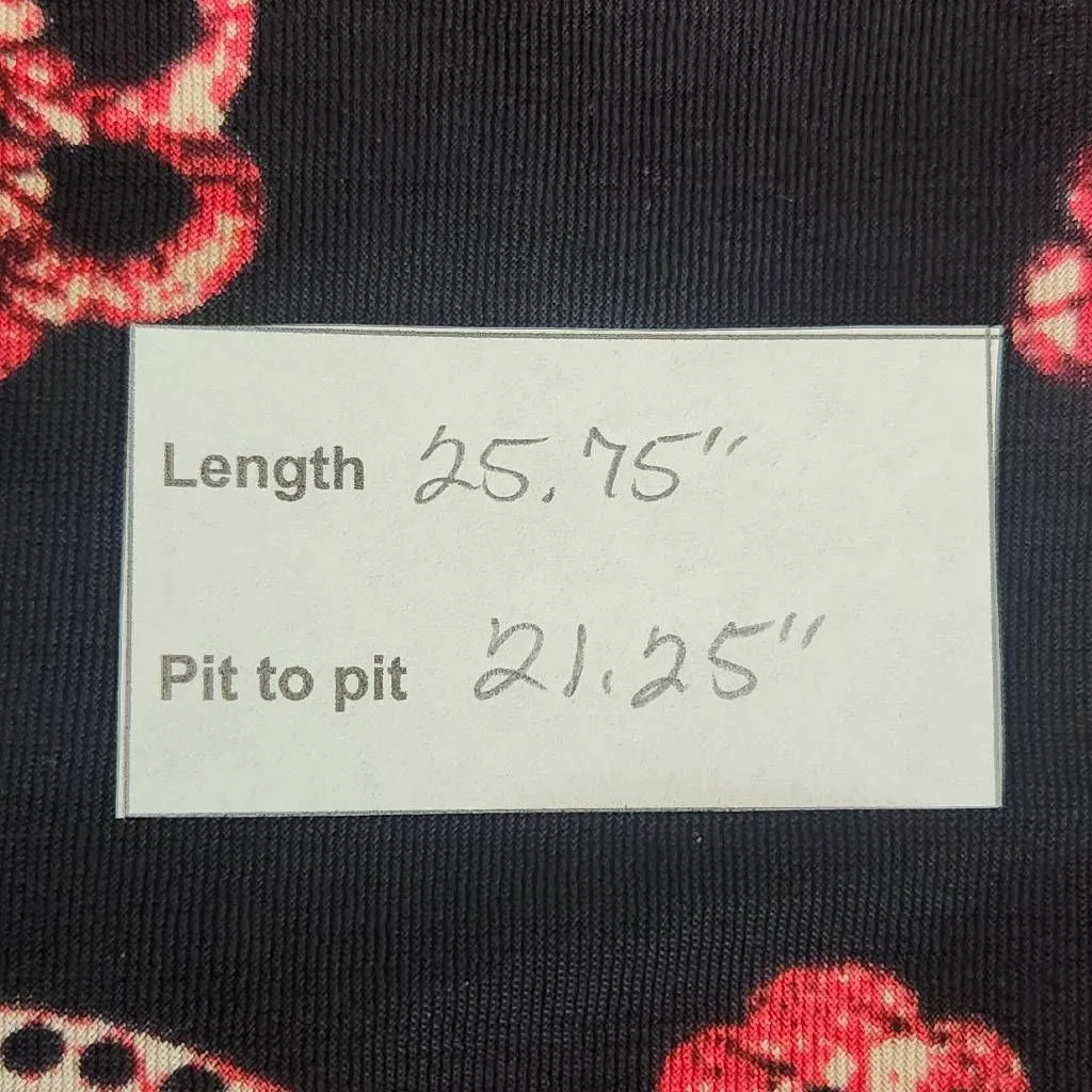 Chico's Travelers Black Floral Top Size XL Red and Black Floral Top - Image 10