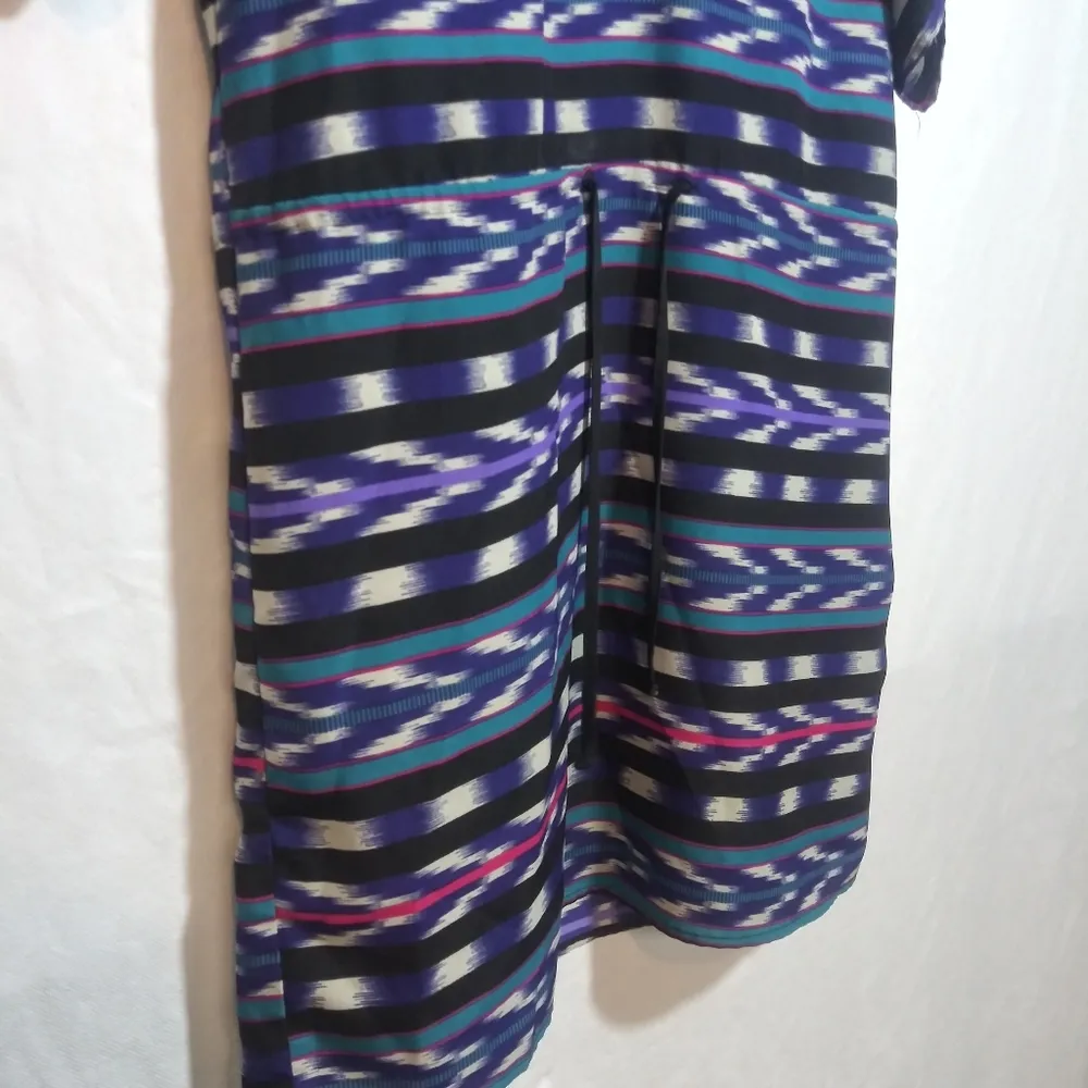 YUMI KIM Blue Western Aztec Print Lightweight Dress 3/4 Sleeve Size Small - Image 4