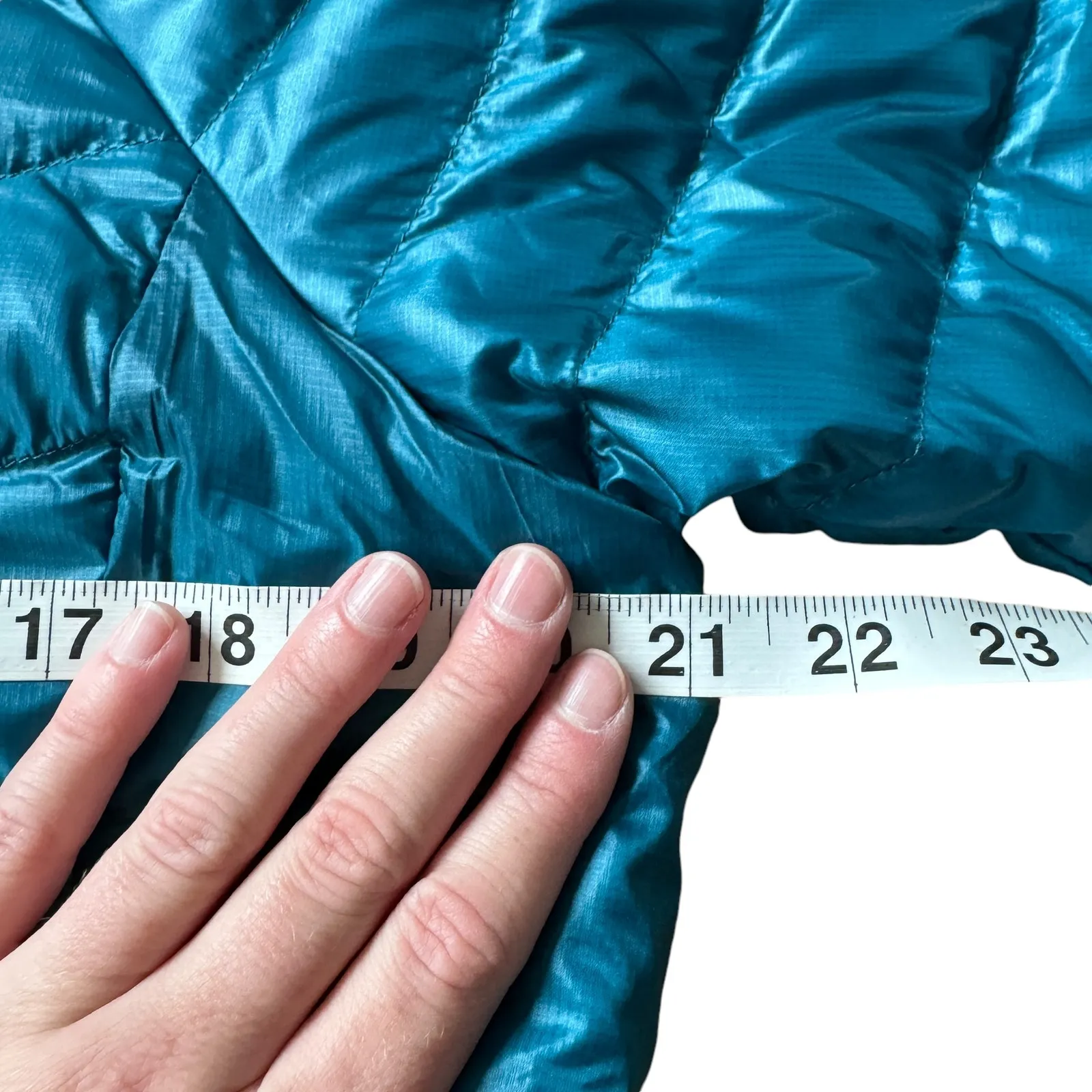 The North Face Down Puffer Coat Turquoise - Image 10
