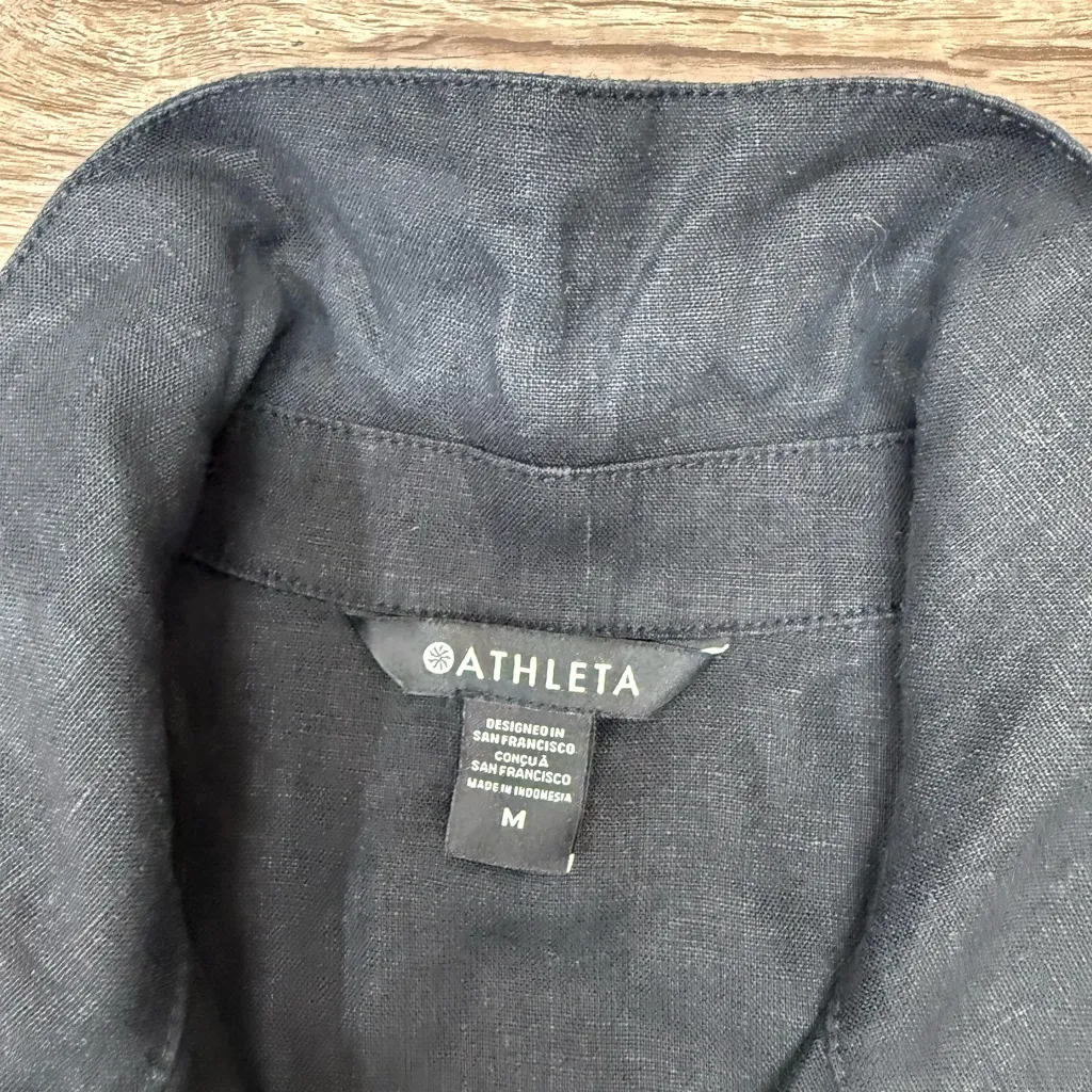 Athleta M Linen Romper Midnight Black Size Small Regular - Image 9