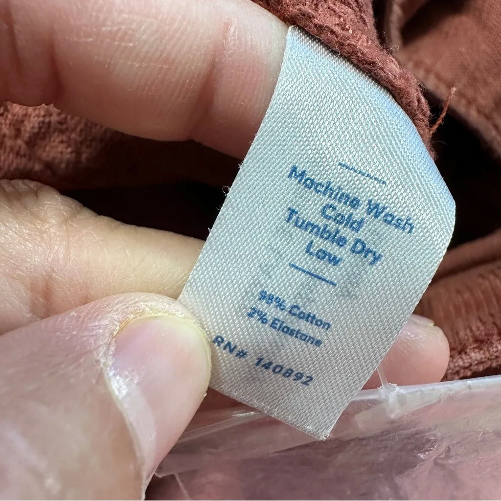 Marine Layer Women’s Bridget Corduroy Pants Crop High Rise Button Fly Wide Leg 0 - Image 12