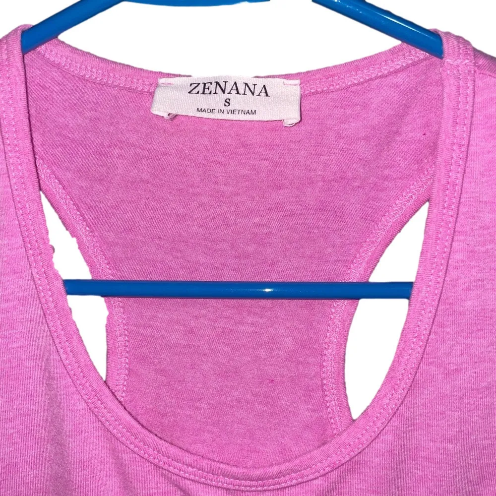 Zenana Bodysuit Women Small Sleeveless Solid Fuchsia Pink Basic Layering Casual - Image 3