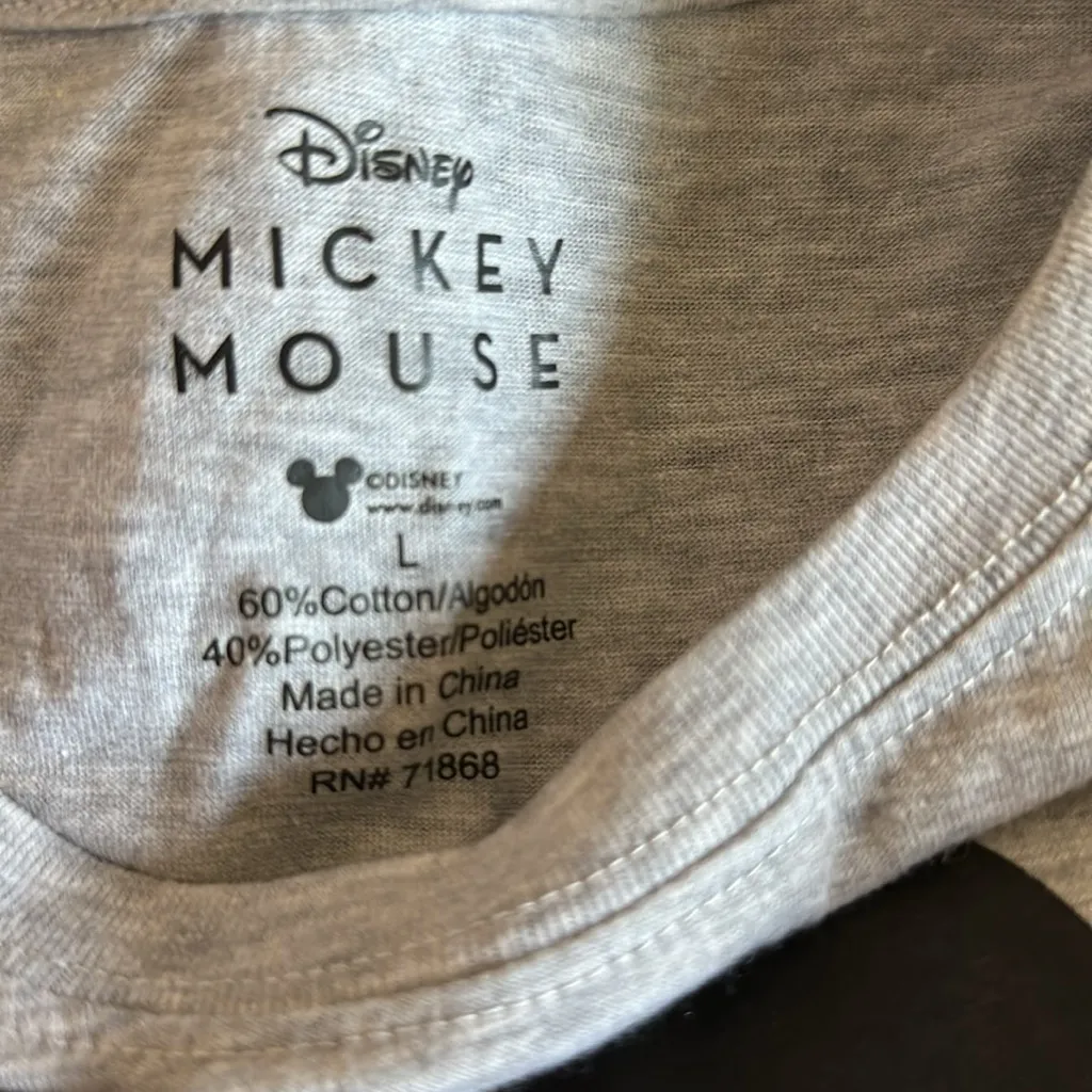 Disney  Gray Long Sleeve with Mickey Mouse - Image 5