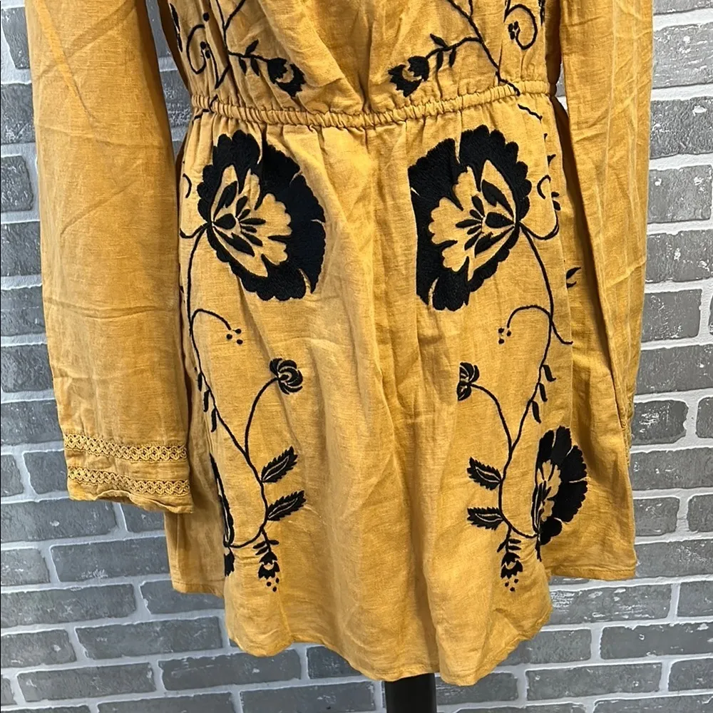 Revolve‎ Tularosa Keelan Linen Long Sleeve Embroidered Mini Dress Curry
Yellow L - Image 5