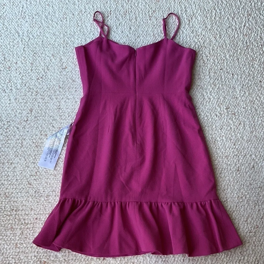 Dress‎ the Population Mira Ruffle Hem Hibiscus Pink Dress Medium - Image 9