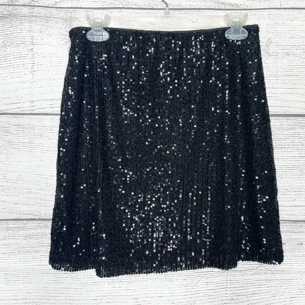 Old Navy Black Sequin Mini Skirt Size Medium Sparkle Glam Party - Image 4