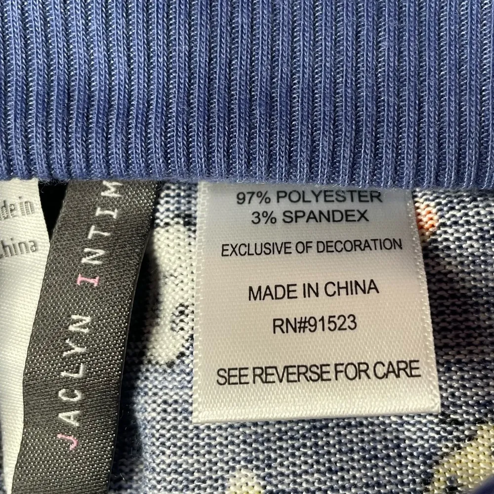 Jaclyn Smith Halloween Candy Corn Ghost Pumpkin Pajama Bottoms Denim Blue - Image 3