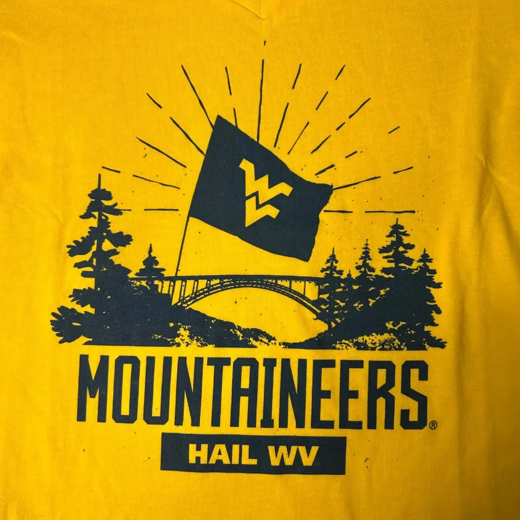 West Virginia Mountaineers Tee Womens‎ S Yellow V Neck T Shirt Short Sleeve NEW - Image 4