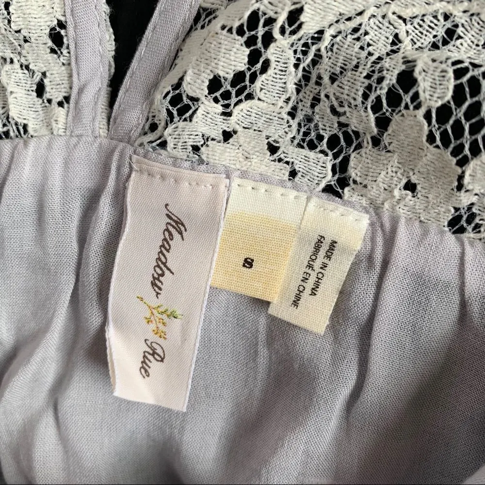 ANTHROPOLOGIE Blue & White Paisley Mini Dress S - Image 3