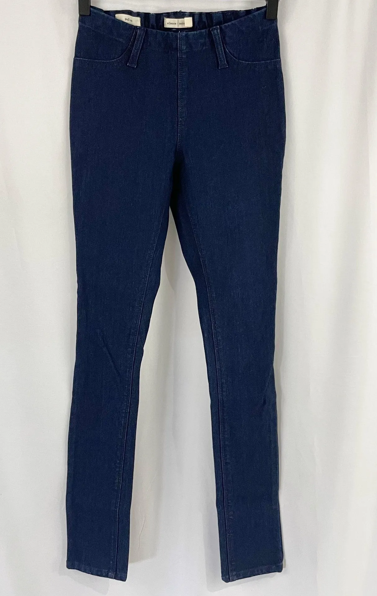 New Silence+Noise Dark Denim Jeggings Elastic Waist Pull On Skinny Jeans - Image 2