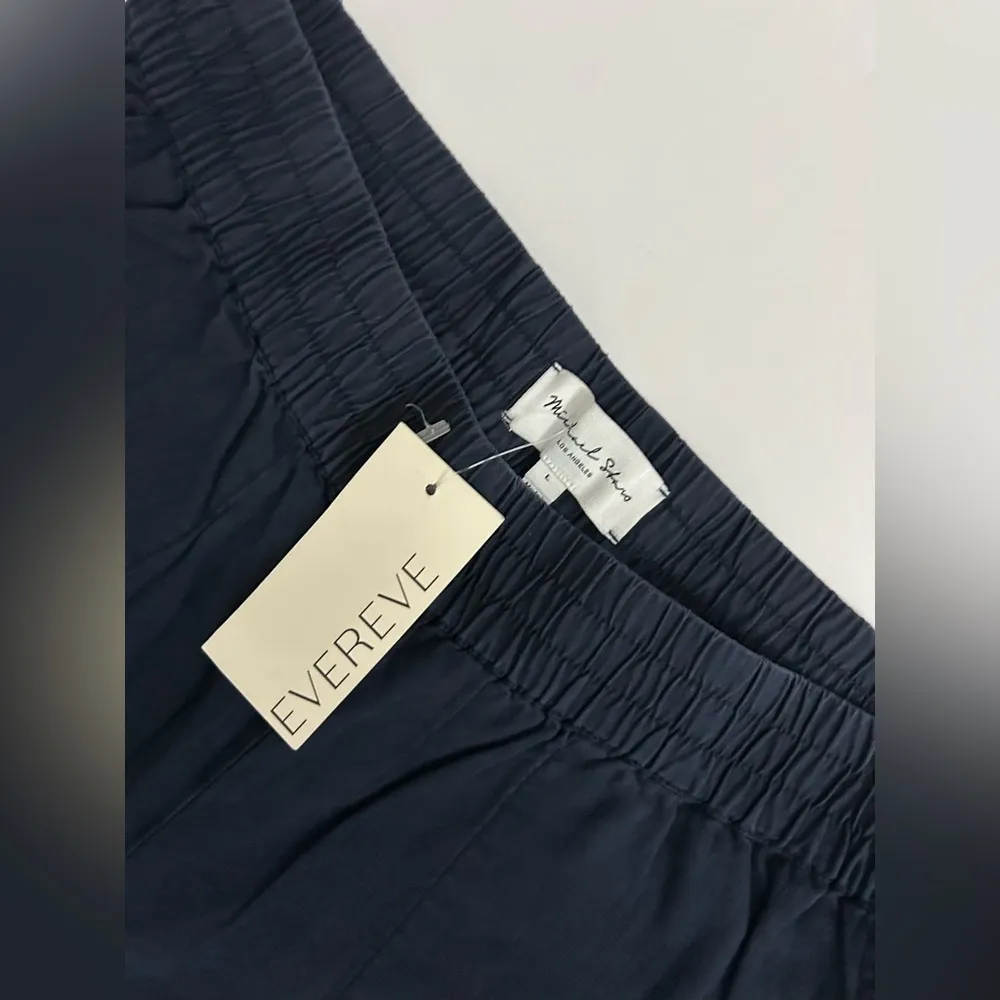 Michael Stars Evereve Shae Linen Pants Large Blue NWT $148 - Image 3