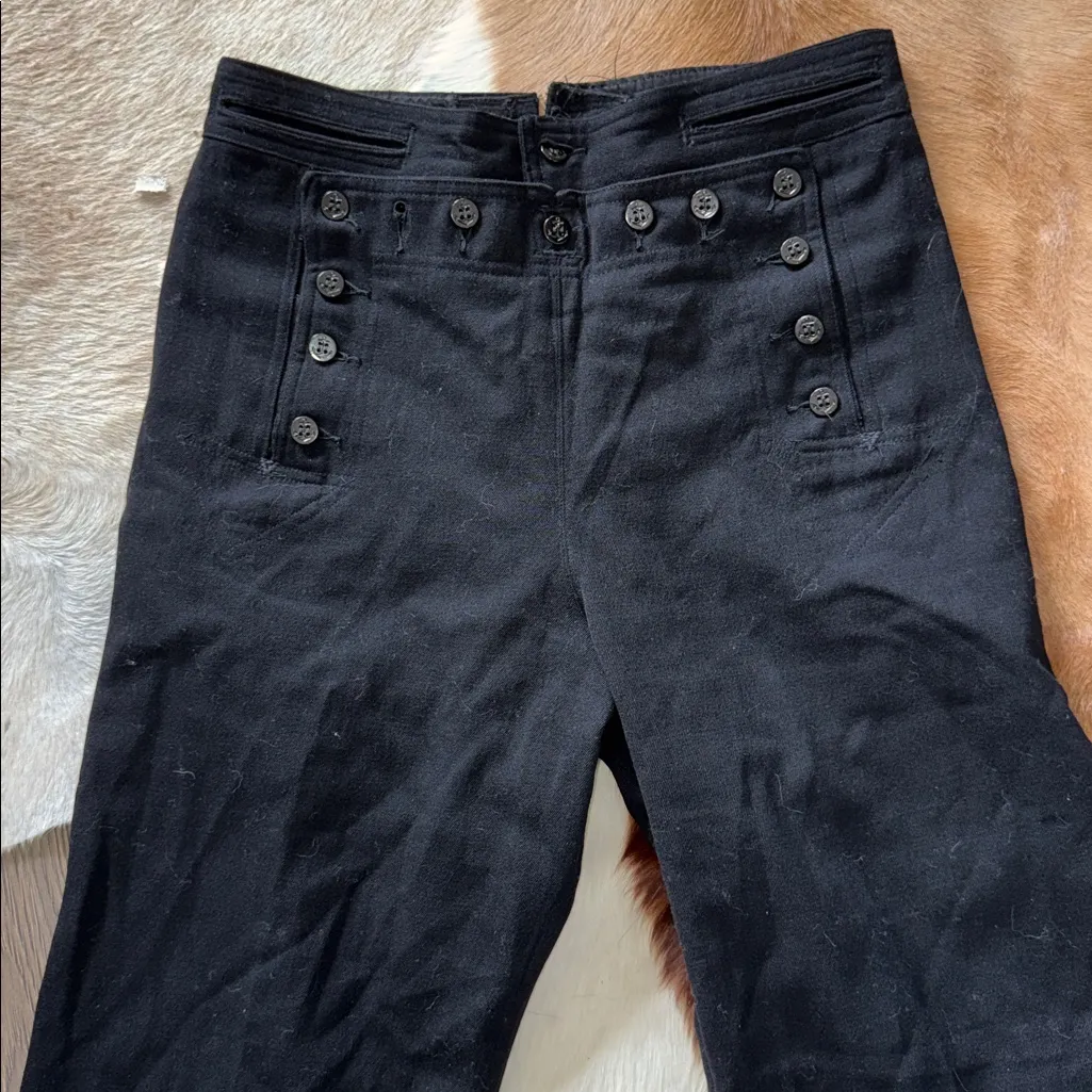 Unique wool front panel buttons Black Wide - Image 9