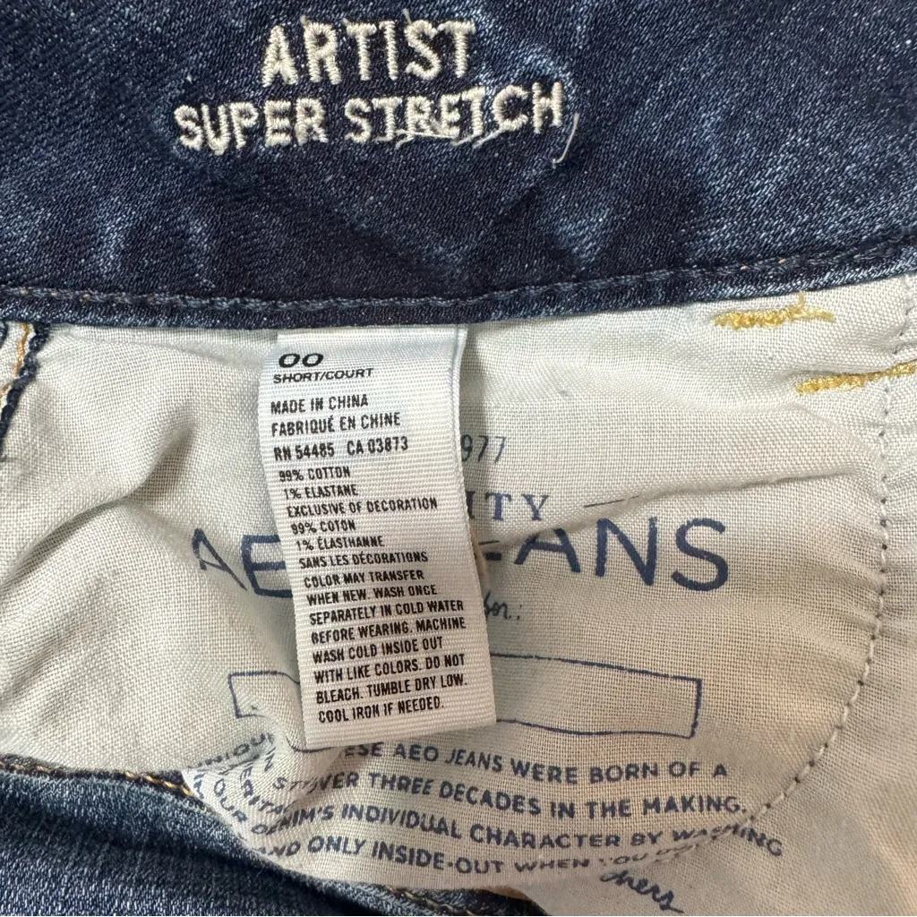 American Eagle Outfitters Artist Super Stretch Dark Blue Flare Jeans Size 00 - Image 5