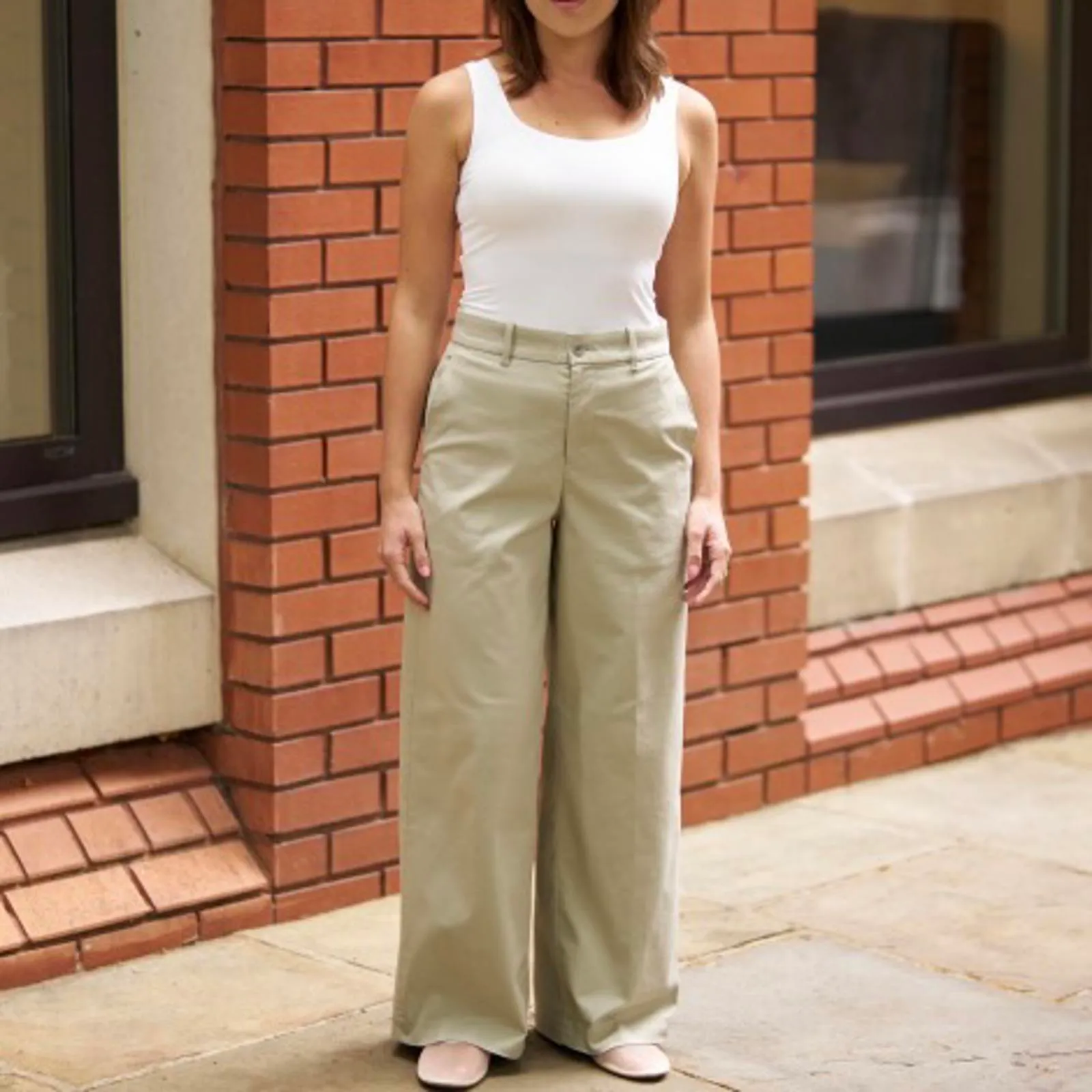 Uniqlo Tall Wide Chino Pants | Tall Green NWT Medium - Image 5