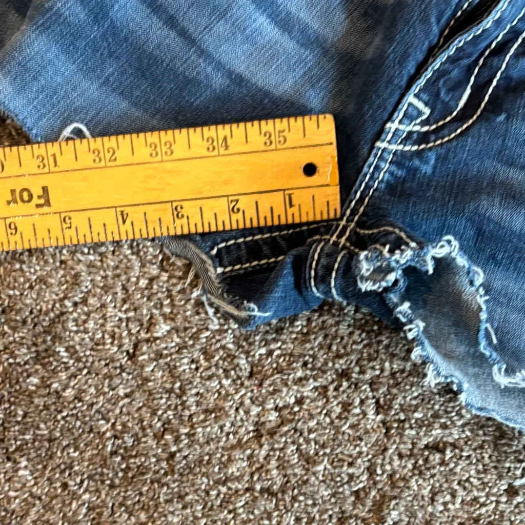 Miss Me Distressed Blue Jean Shorts - Image 4