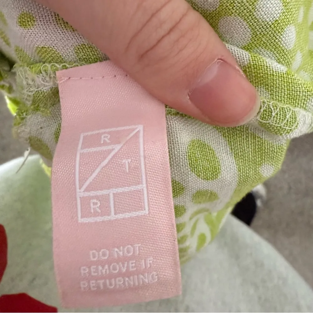 Anthropologie x The Odells The Anna Wide Leg Linen Pant in Lime Multi Size Med - Image 10