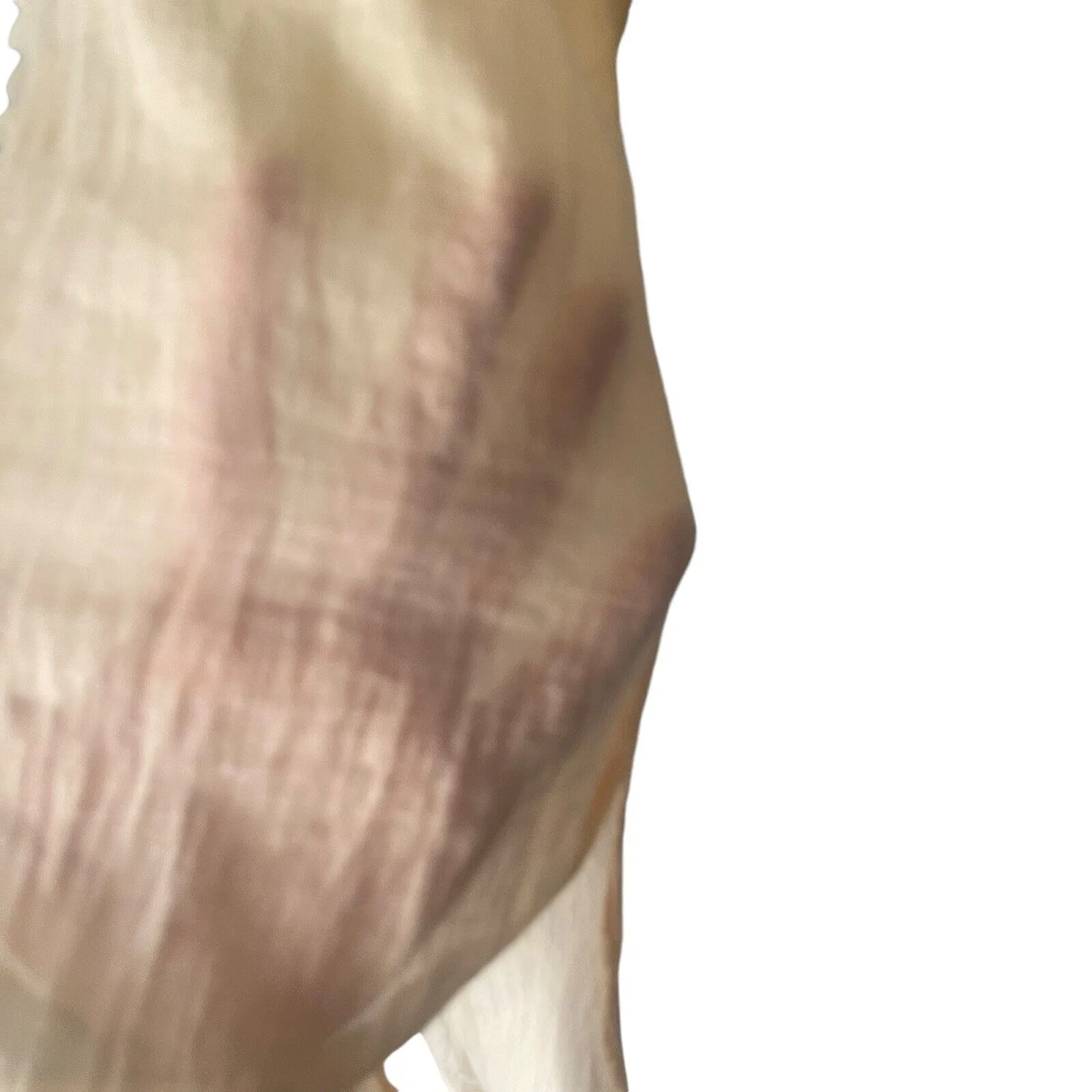 Occhi Blu‎ Women's L/XL Sheer Beaded India Orange Blue Celestial Gypsy Tunic Top - Image 4