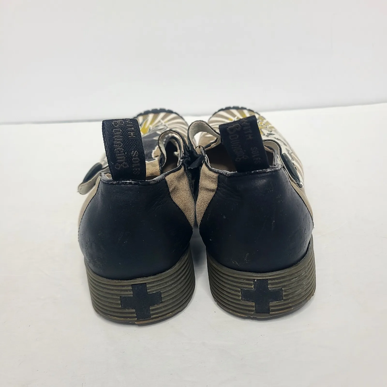 Dr Doc‎ Martens 12585 Shoes Womens 9 41 Tan Skulls Rising Sun Canvas Mary Jane - Image 6