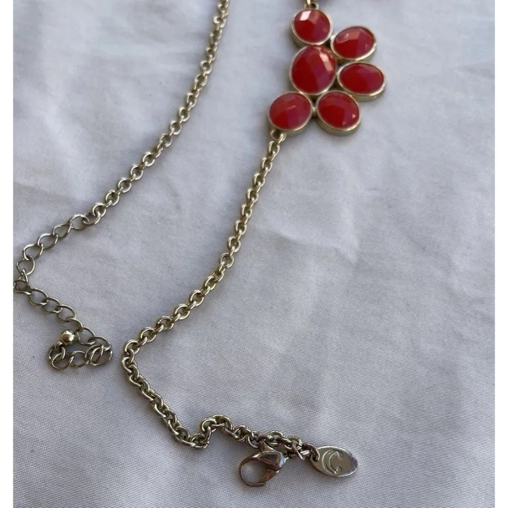 Vintage Charming Charlie Goldtone Burnt Orange Bead Scoop Necklace Earrings Gold - Image 15