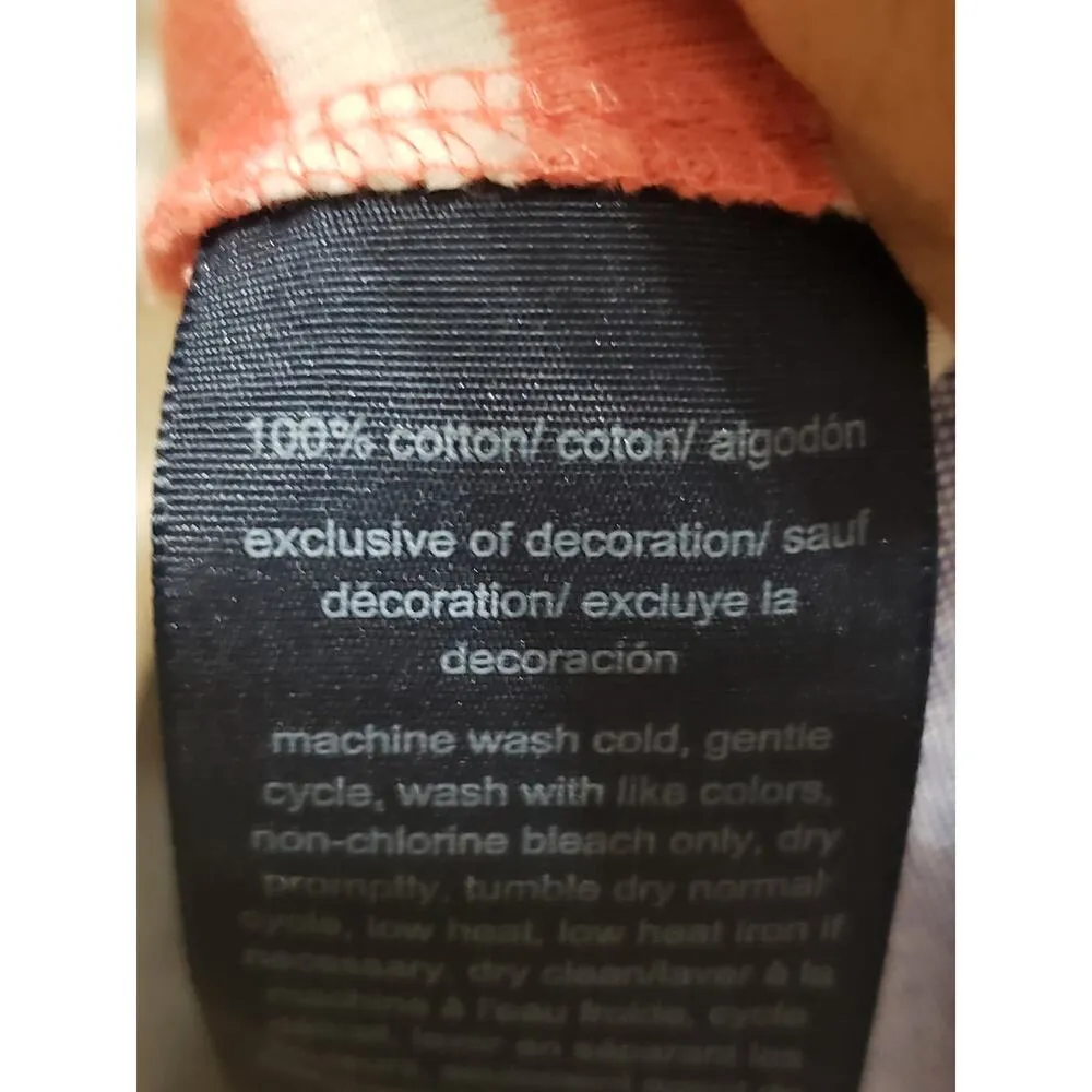 Tommy Hilfiger T-Shirt Women's Medium Red Striped Cotton Regular Fit Slit Hem - Image 7