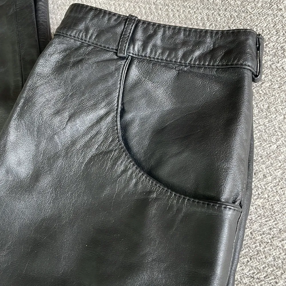 Vintage Black C.J. Todd Genuine Leather Pants Sz 10 (Vtg) Fits Sz Small - Image 12