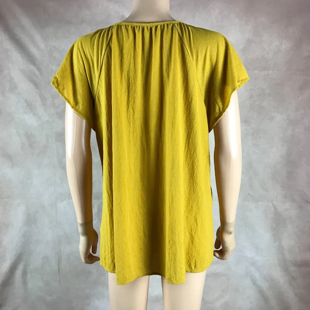 VISION USA Flutter Sleeve Golden Yellow Soft Top Size SMALL - Image 4
