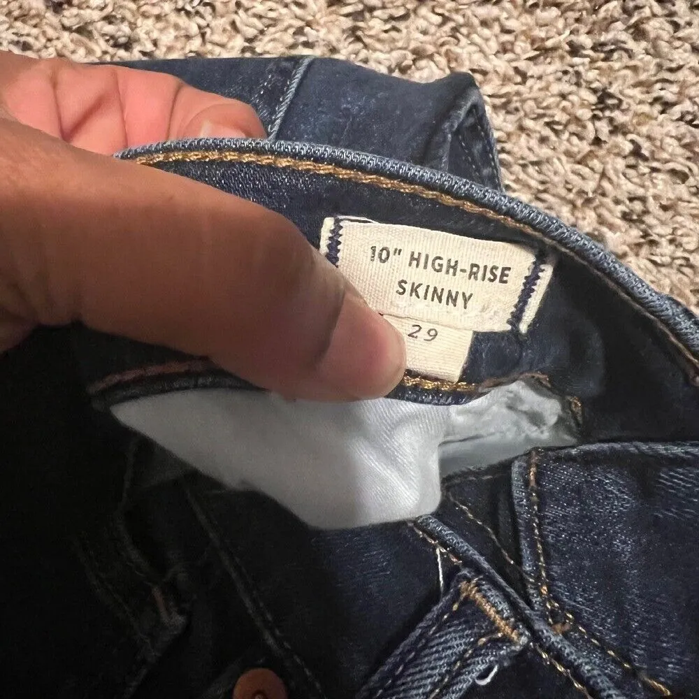 Madewell High Rise Skinny Jeans Dark Wash‎ Denim Women's Size 29 - Image 3